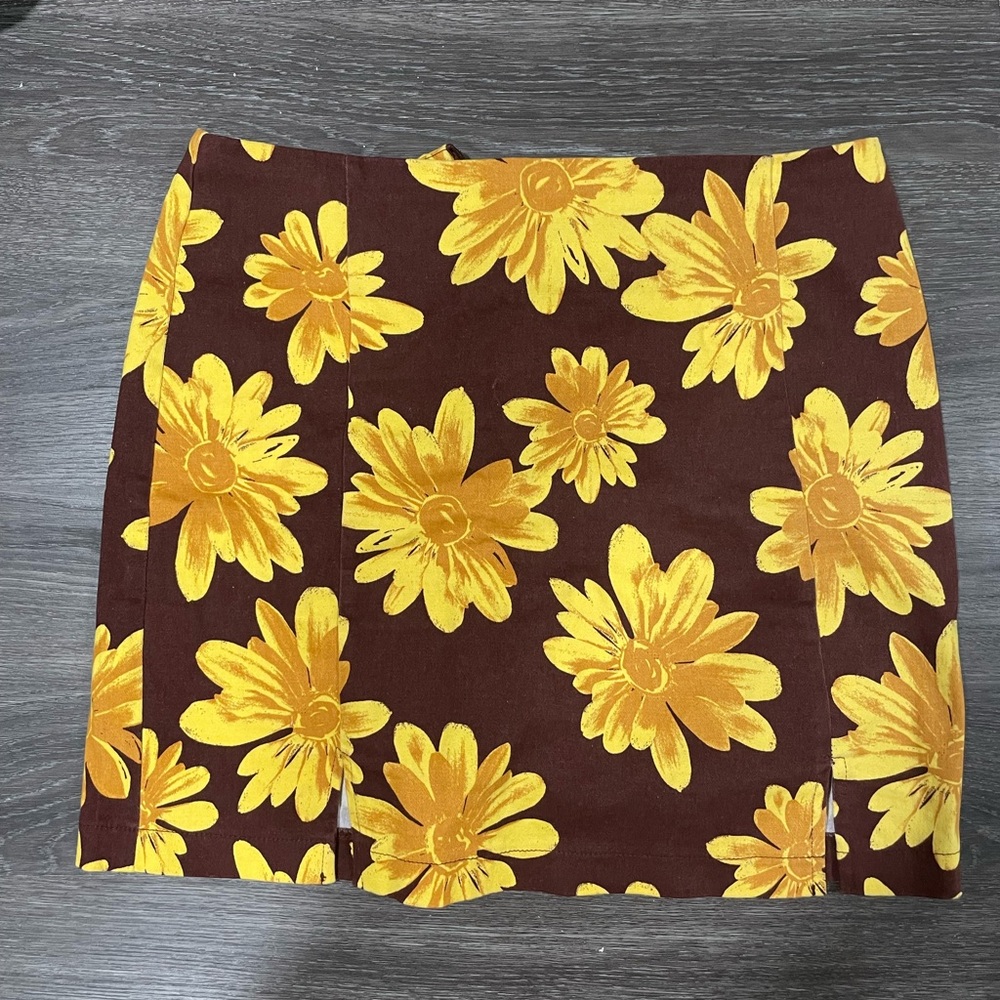 Thrifted Sunflower Skirt with Slit